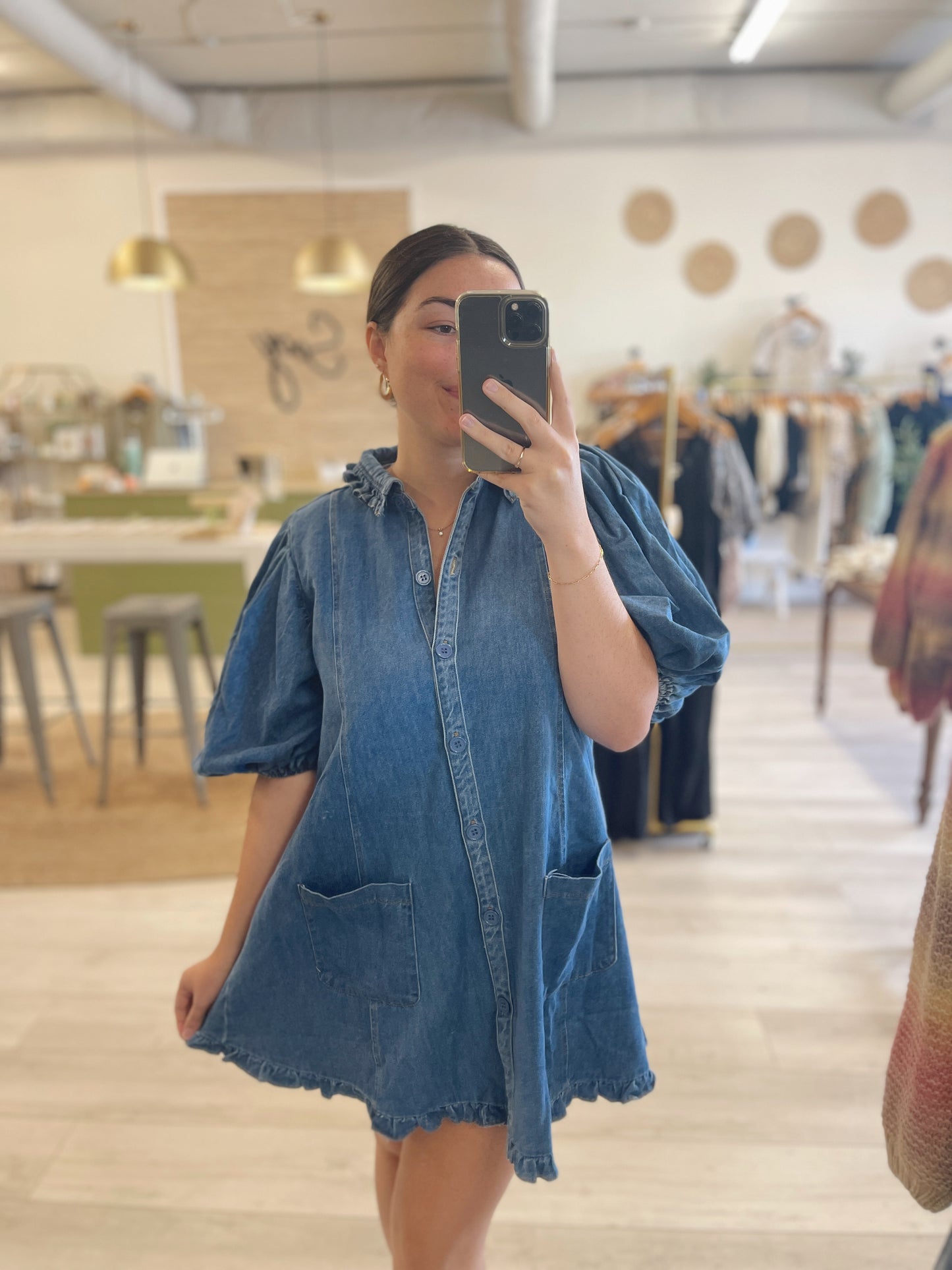 Denim Ruffle Dress