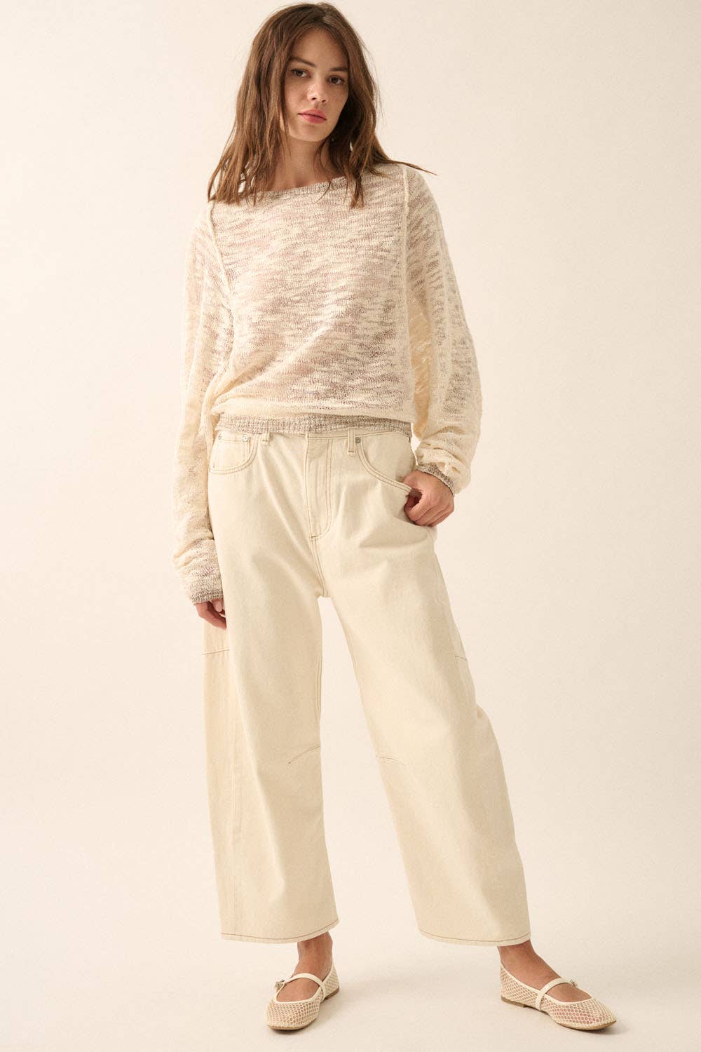 Dolman Knit Sweater - Cream