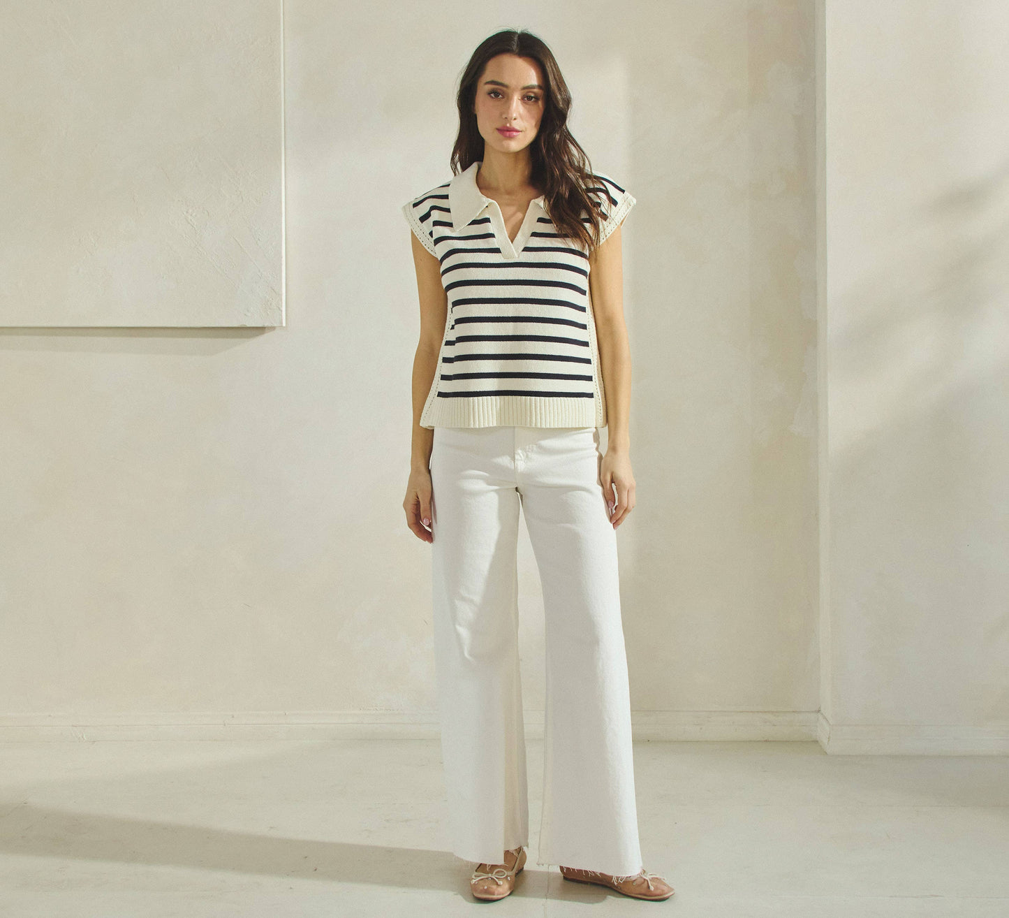 Striped Collared Sweater Vest