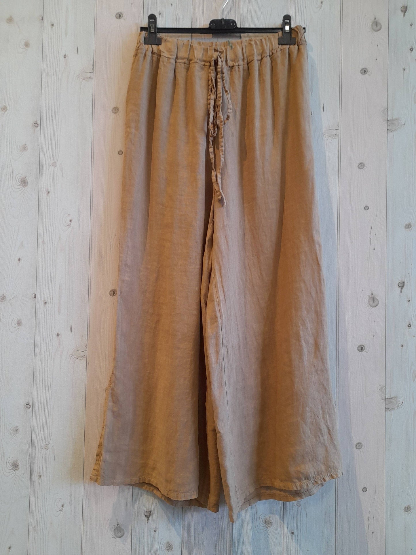 Ref-6380 100% LINEN PANTS: Khaki