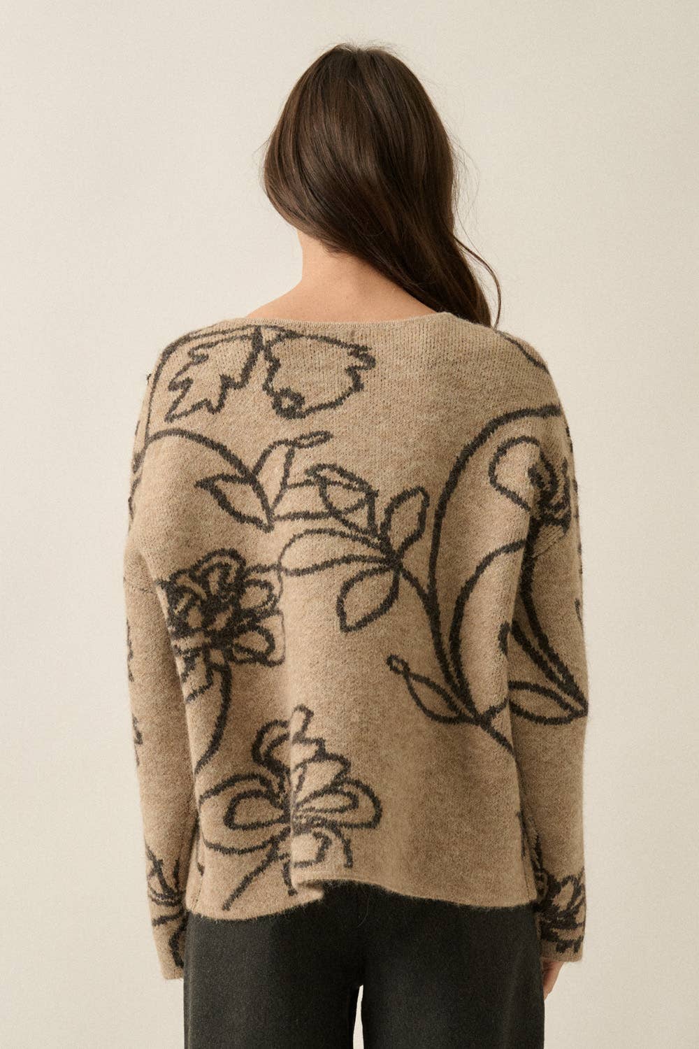 Floral Knit Sweater / Sand