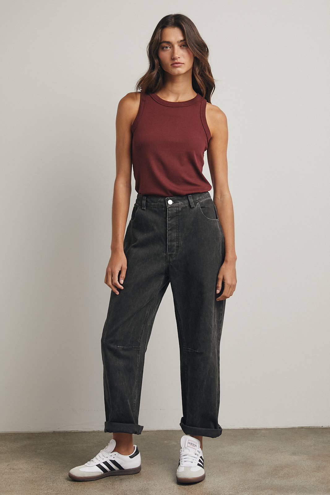 Ribbed Tank Top- Burgundy