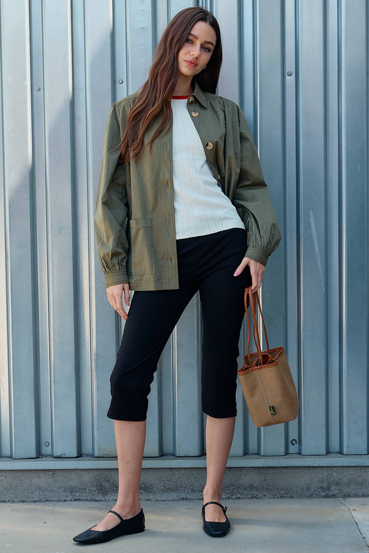 Gathered Button Jacket