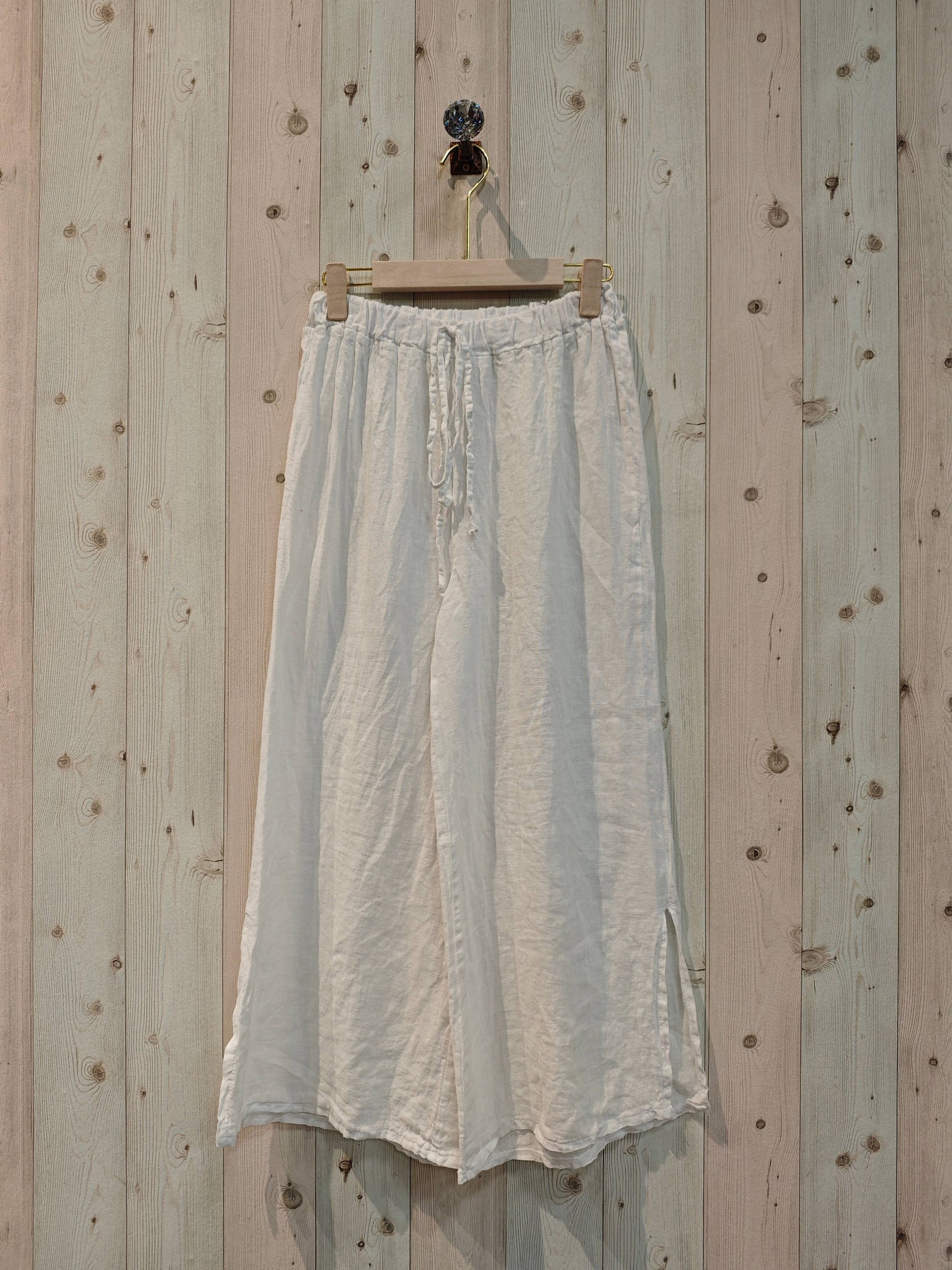 Ref-6380 100% LINEN PANTS: Khaki