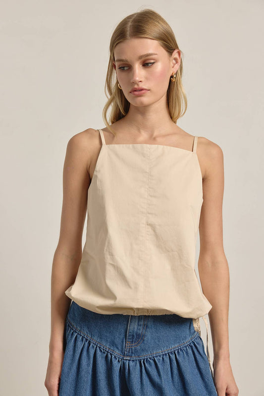 Minimal Square Neck Tank - Cream