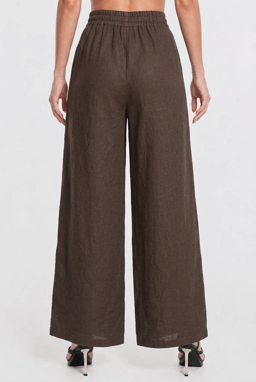 Linen Palazzo Pant / Espresso
