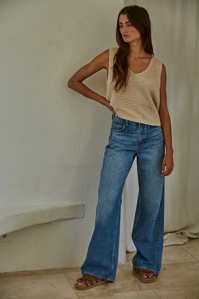 Knit Cotton Sweater Top