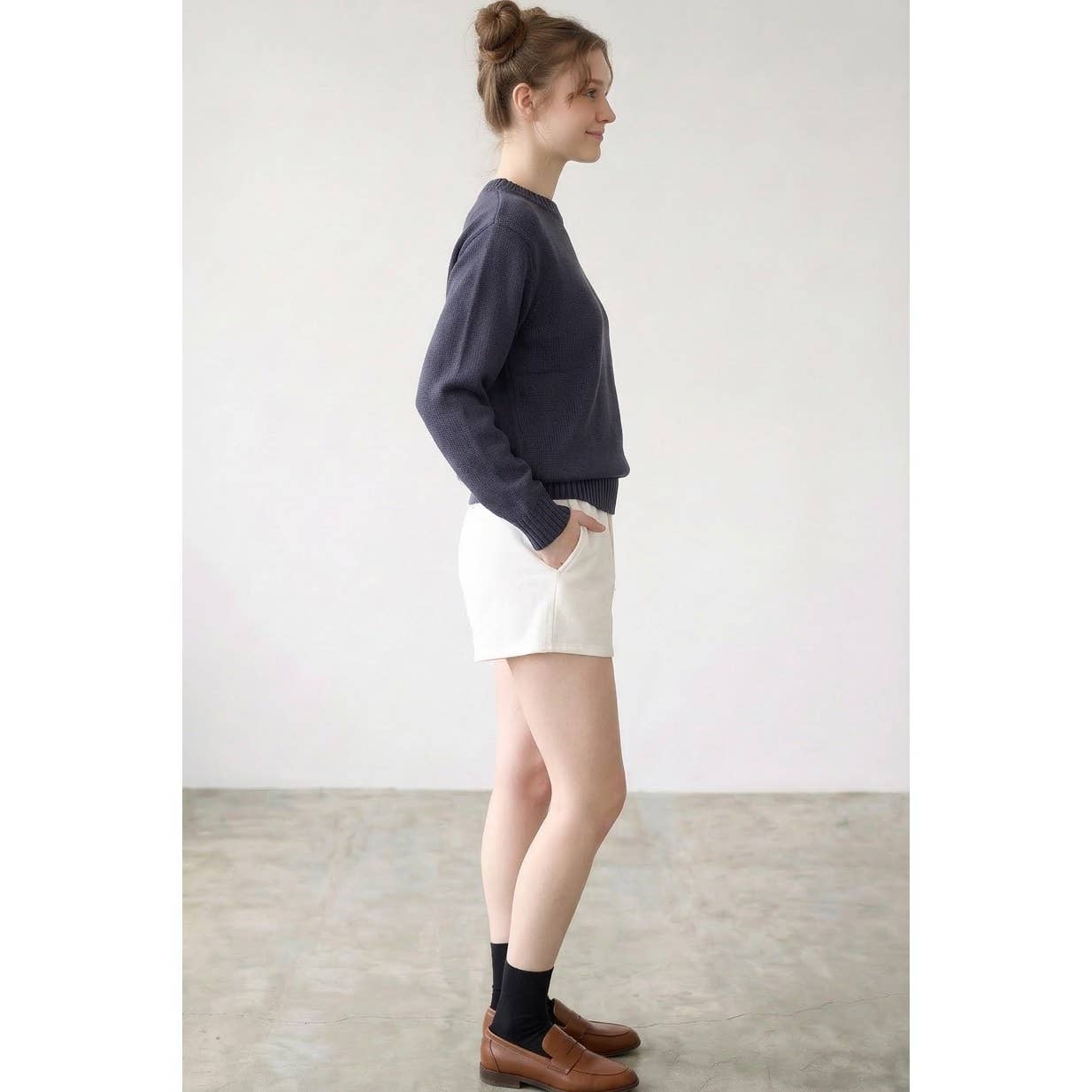 Crewneck Sweater: Navy