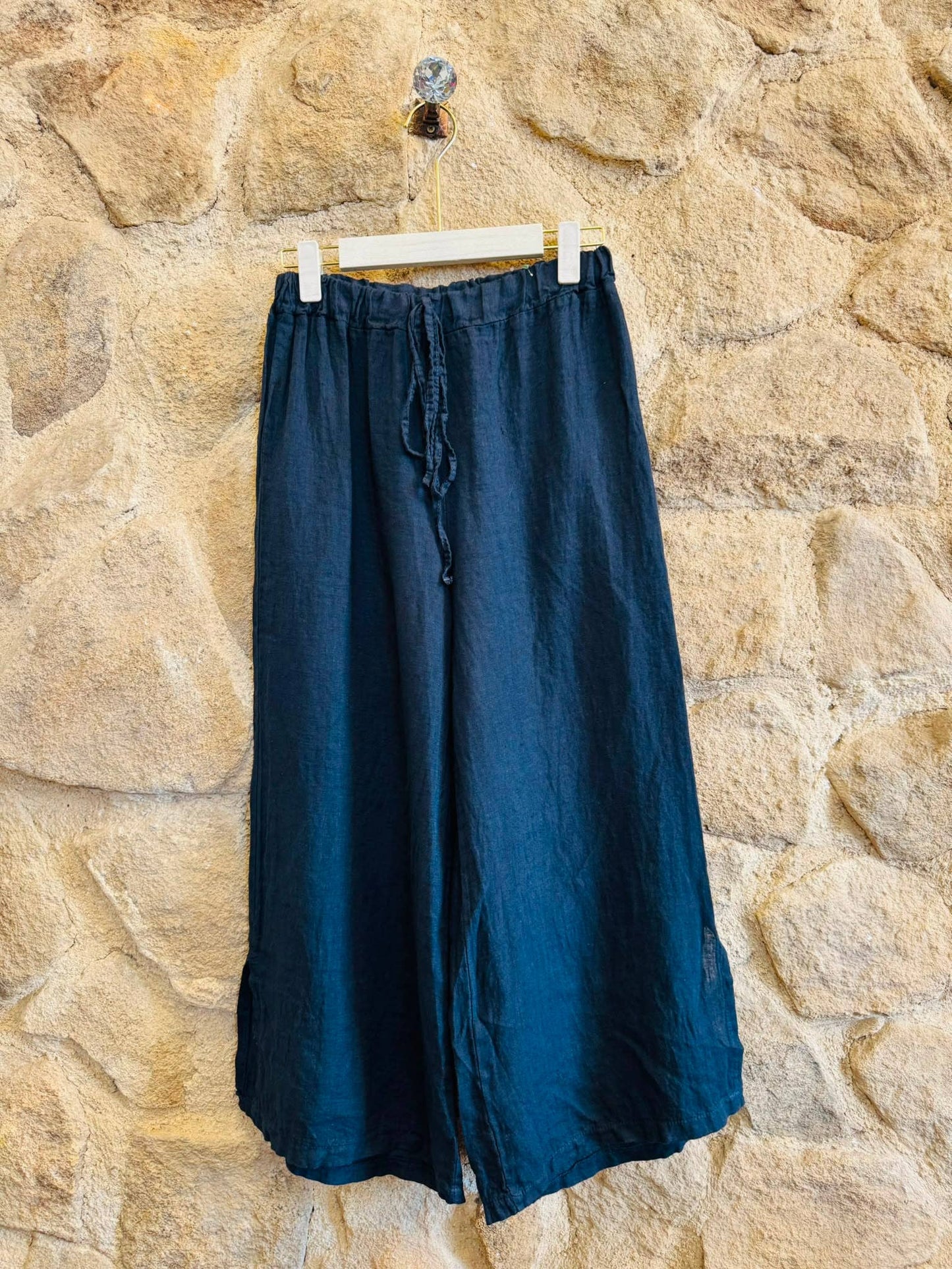 Ref-6380 100% LINEN PANTS: Khaki