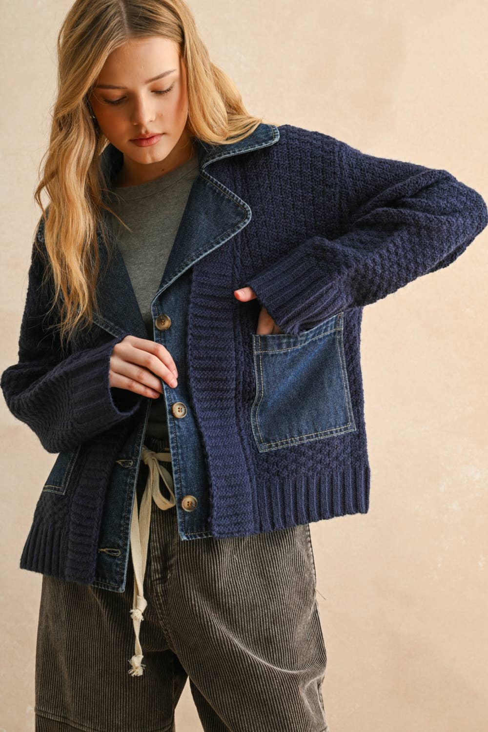 Denim Knit Jacket