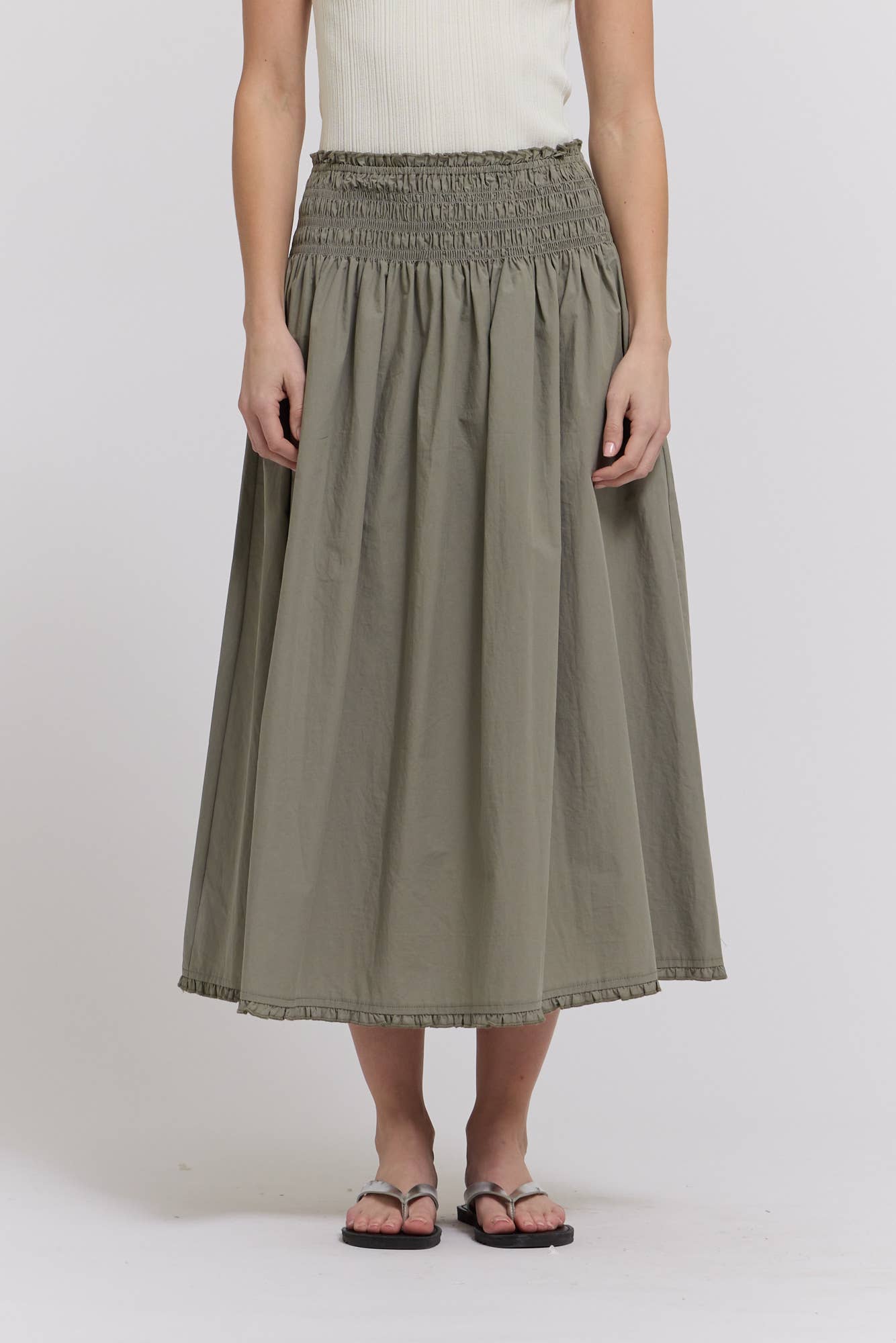 Eyelet Trim Skirt