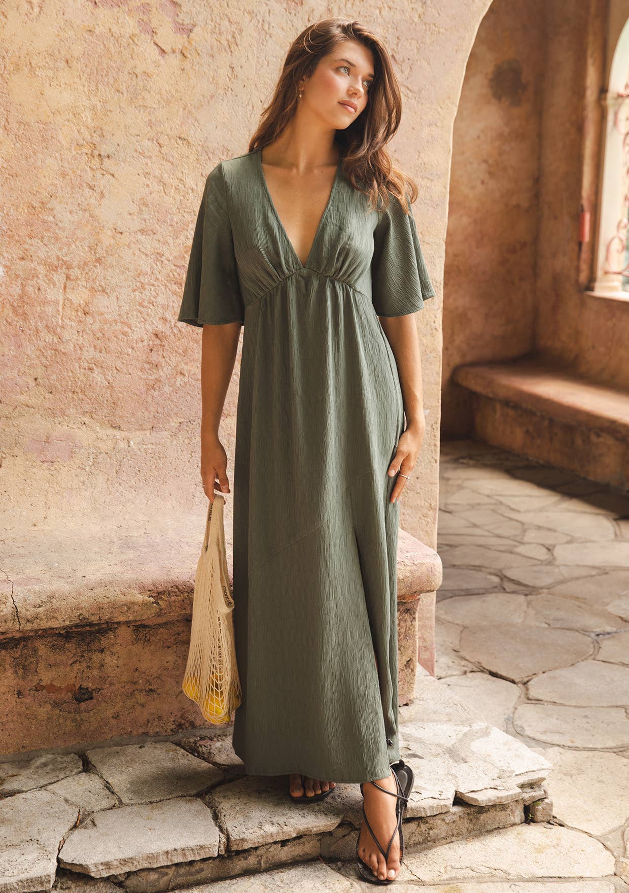 Empire Maxi Dress - Olive