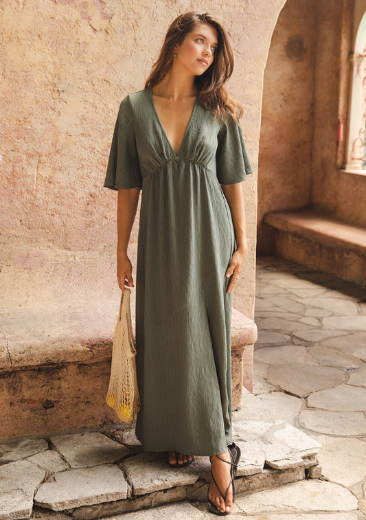 Empire Maxi Dress - Olive