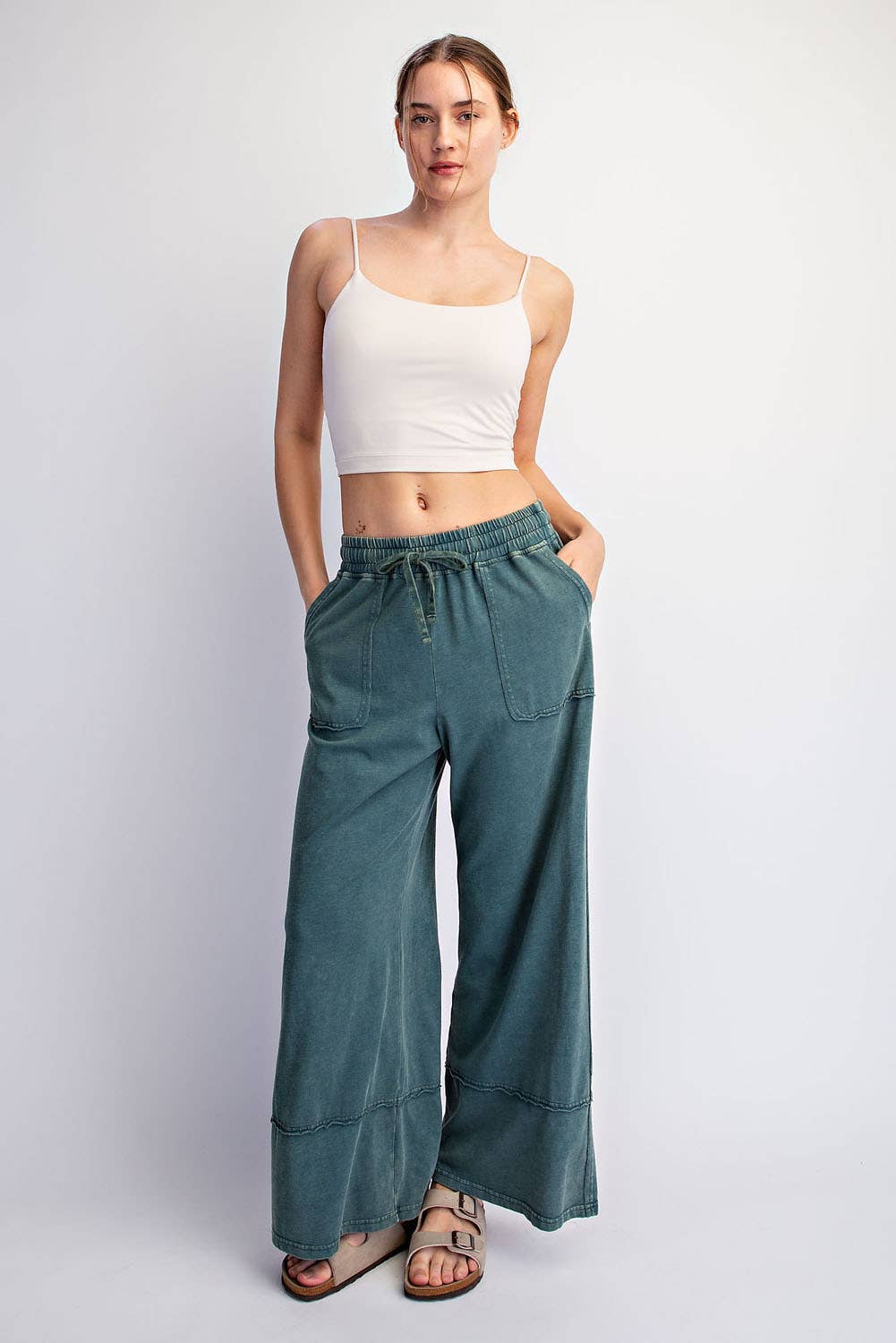 Mineral Washed Pant- Deep Teal