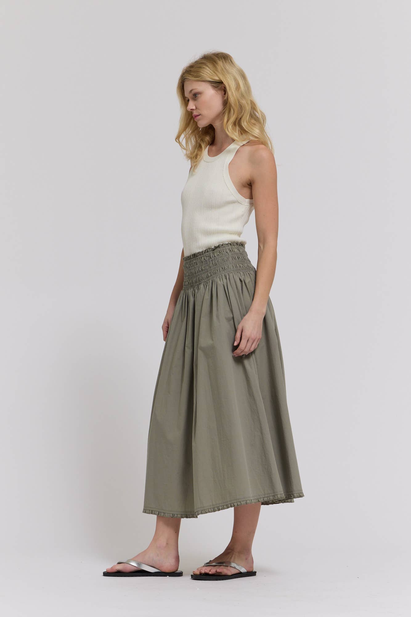 Eyelet Trim Skirt