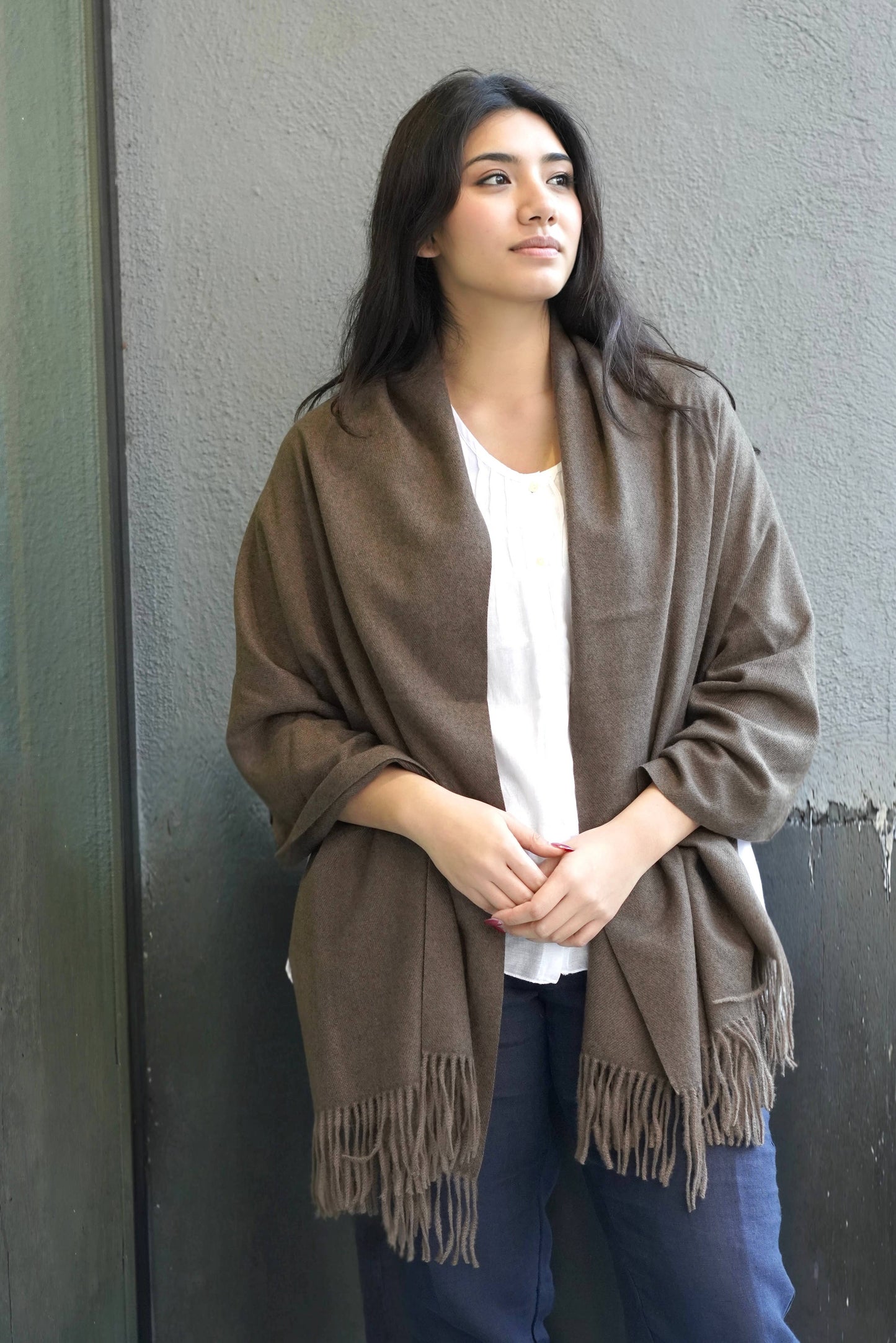 Cashmere Blend Stole-Chocolate