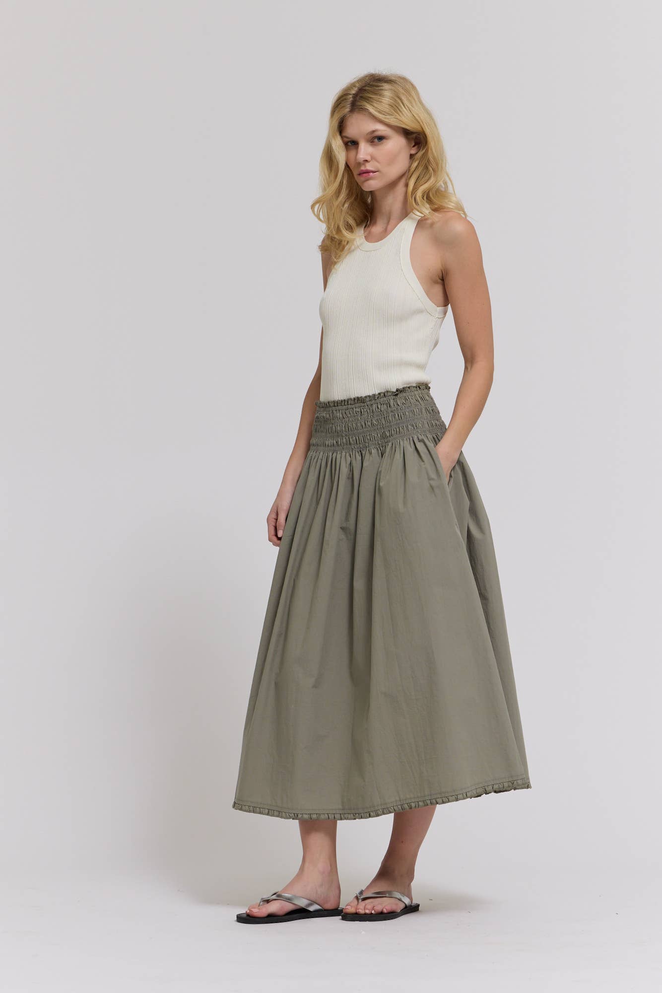 Eyelet Trim Skirt