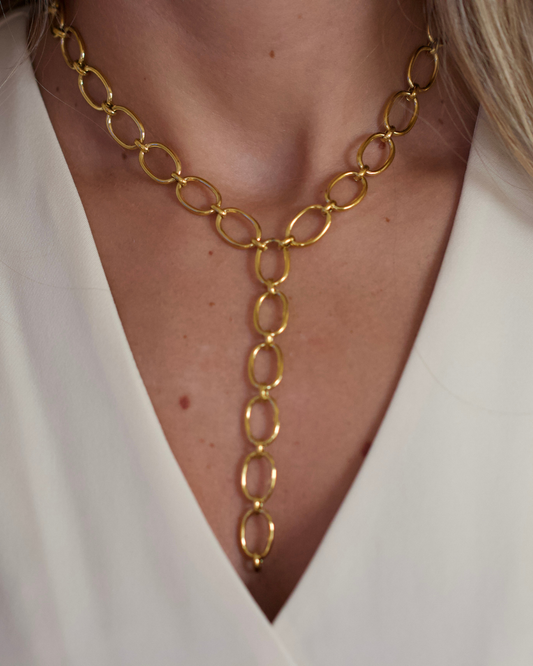 Oval Link Lariat Necklace