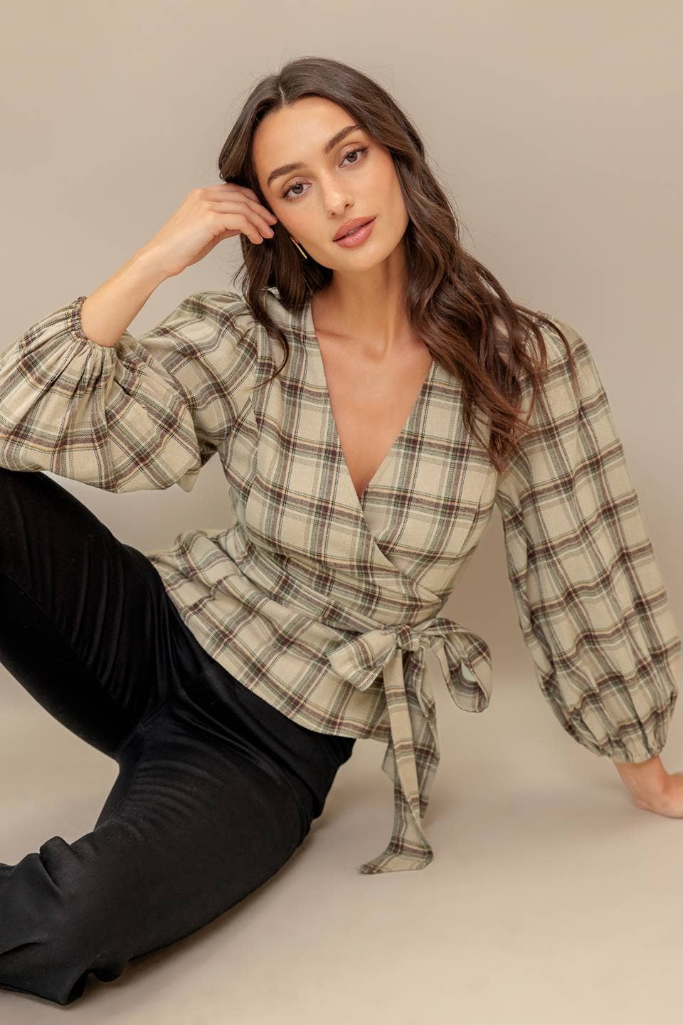 Lila Plaid Top