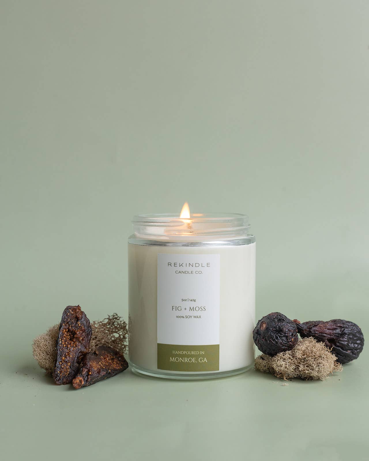 Cotton Wick Soy Candle: Fig + Moss