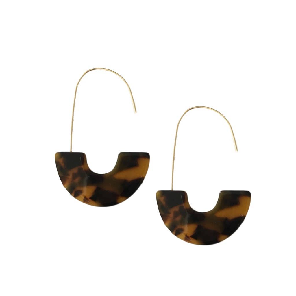 Brown Tortoise Threader Earrings
