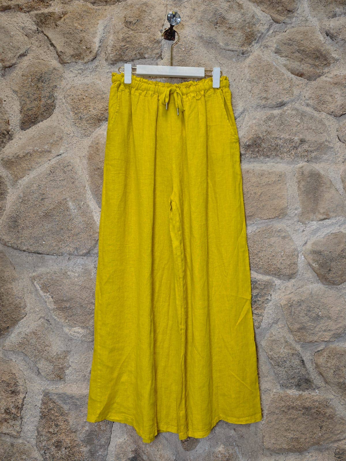 Ref-18116 WIDE-LEG PANTS 100% LINEN: Camel