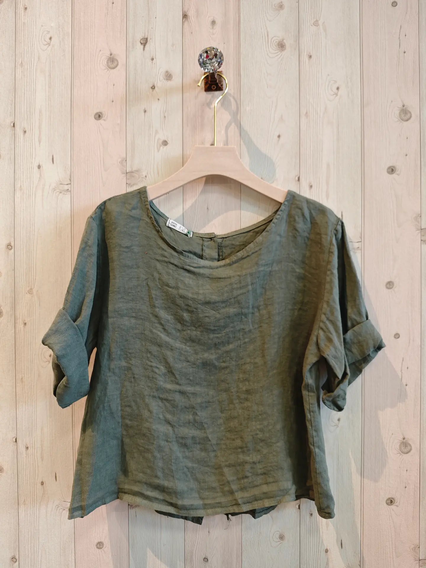 Olive Basic Linen Blouse