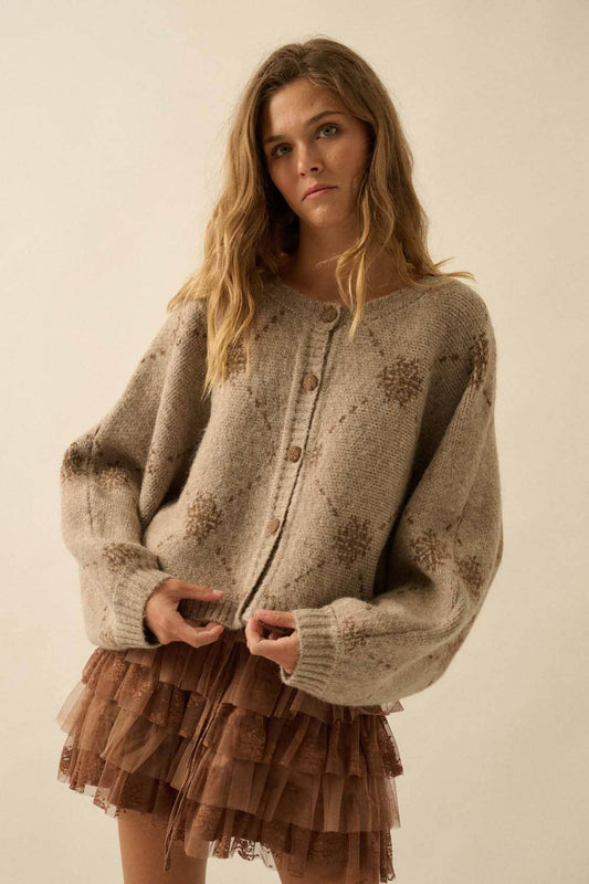 Jacquard-Knit Cardigan