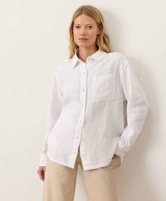 Linen Relaxed Shirt- White