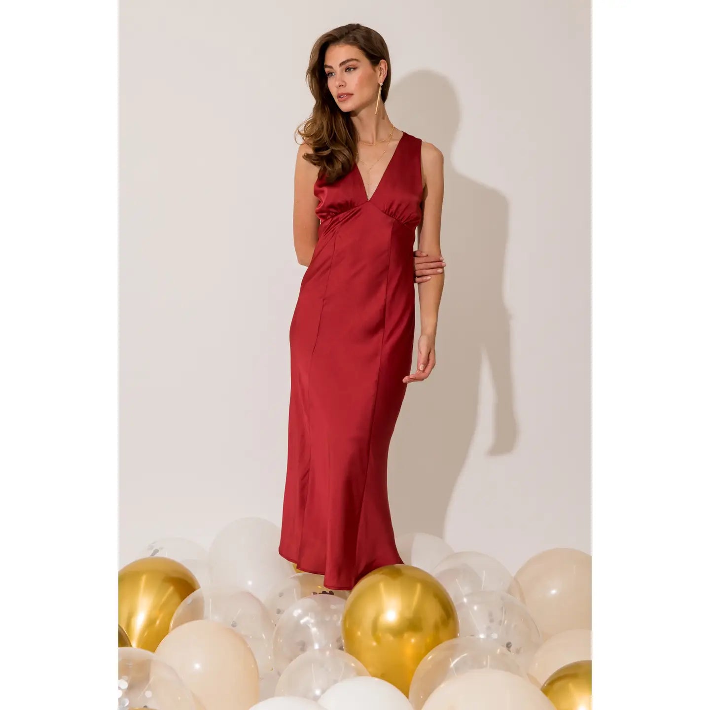 Sadie Satin Midi Dress