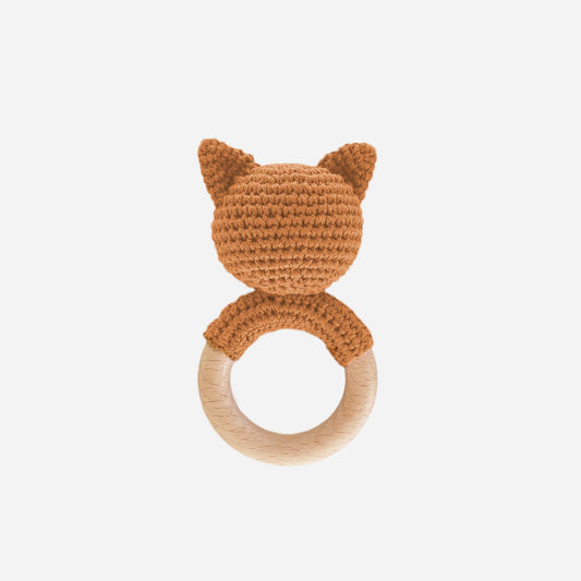 Teether Fox Cotton Rattle
