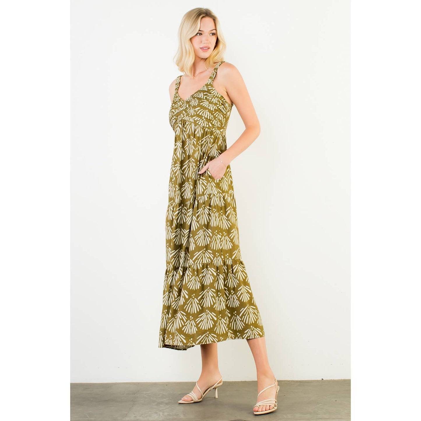Tiered Maxi Dress- Olive