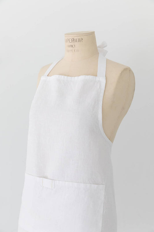 Heirloom White Apron - 100% Linen