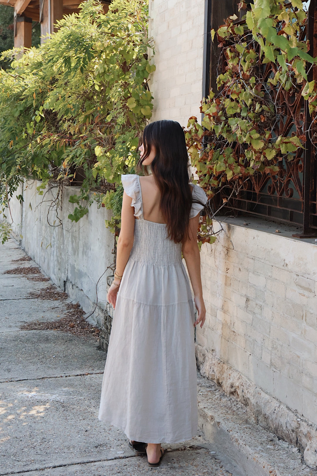 Linen Ruffle Dress
