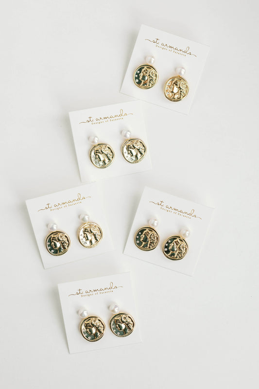 Gold Coin Earring