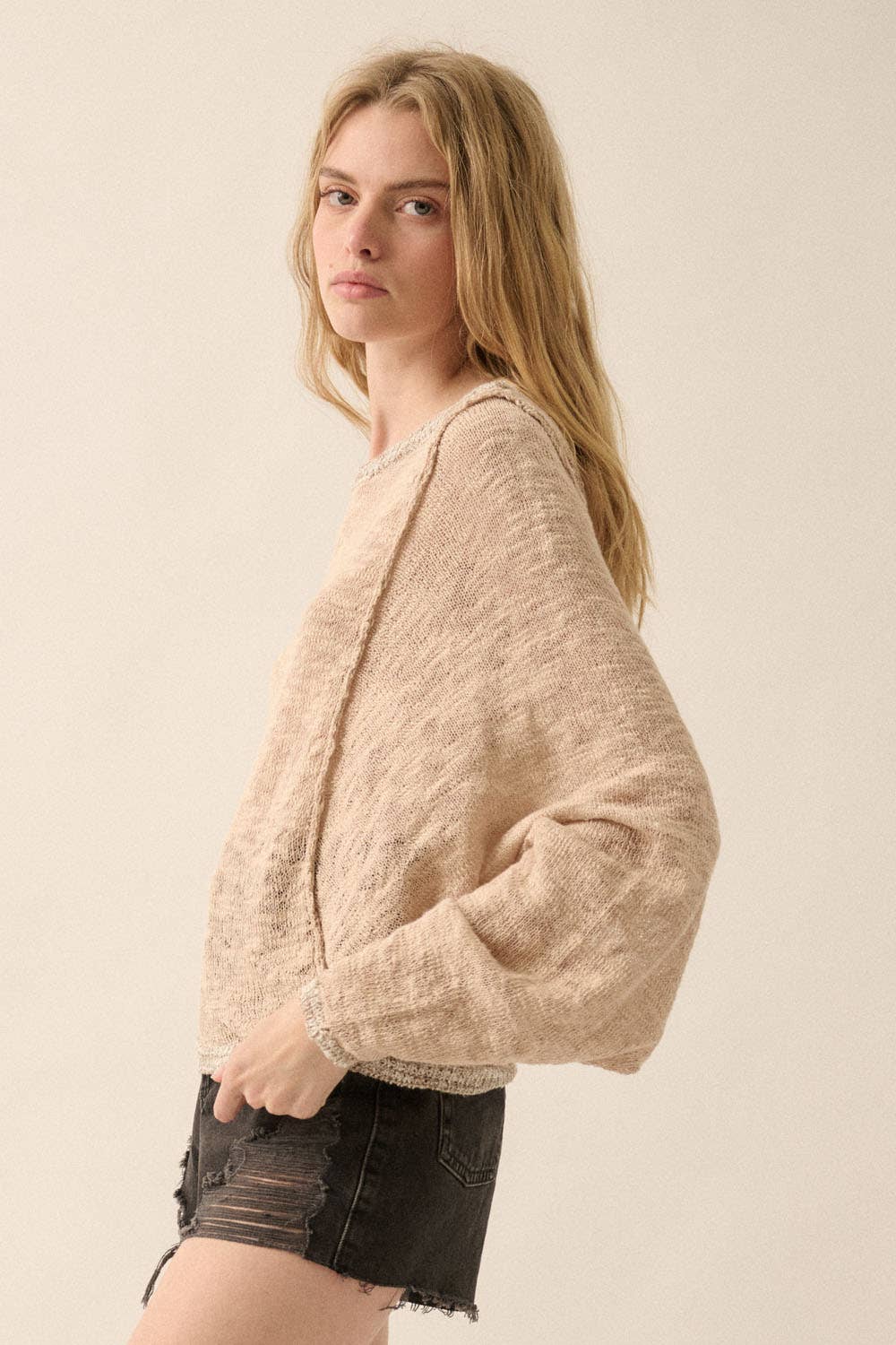 Dolman Knit Sweater - Sand