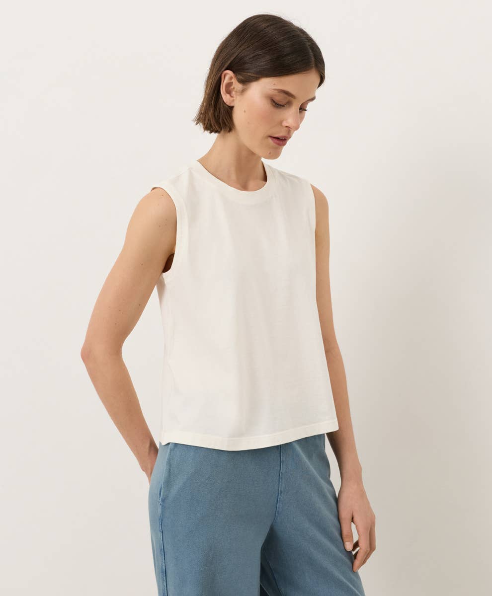 Vintage Jersey Relaxed Tank- Cream