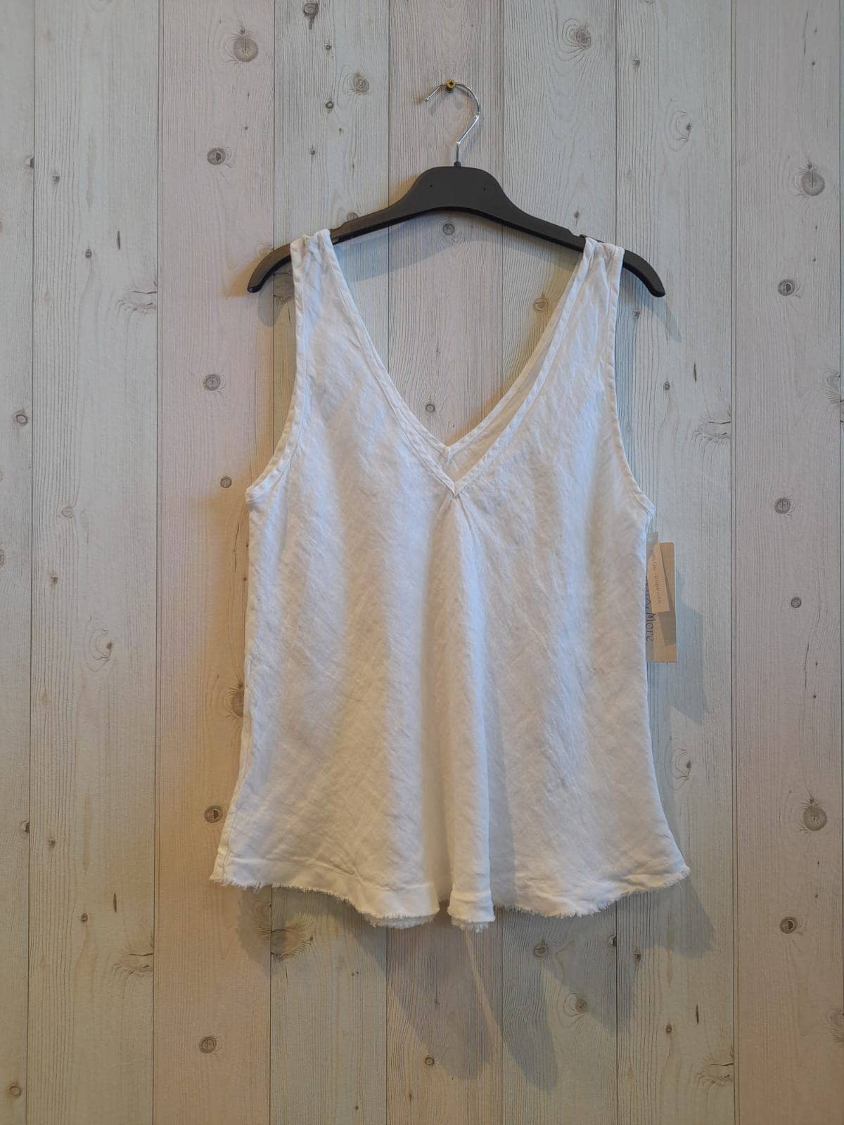 Ref-21591 Sleeveless T-shirt 100% linen: Beis