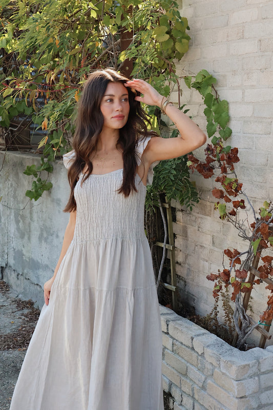 Linen Ruffle Dress