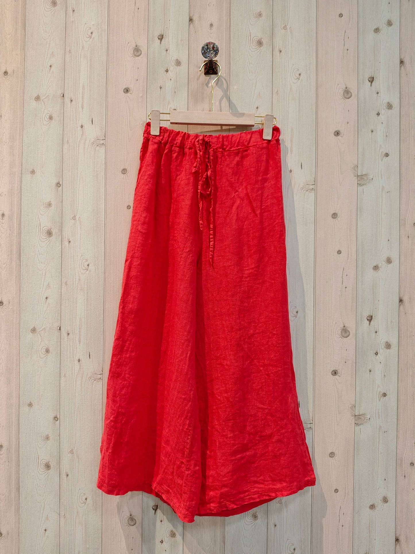 Ref-6380 100% LINEN PANTS: Khaki