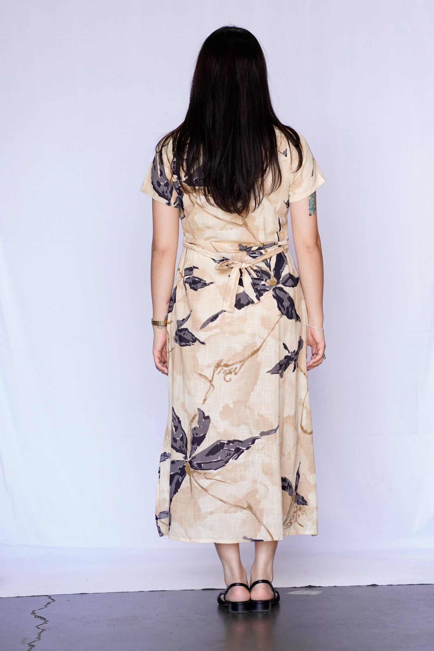 Sand Bloom Shirt Dress - Beige