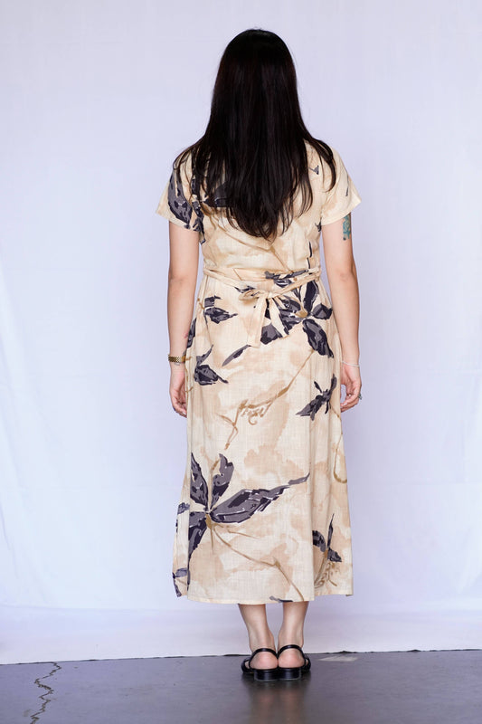 Sand Bloom Shirt Dress - Beige