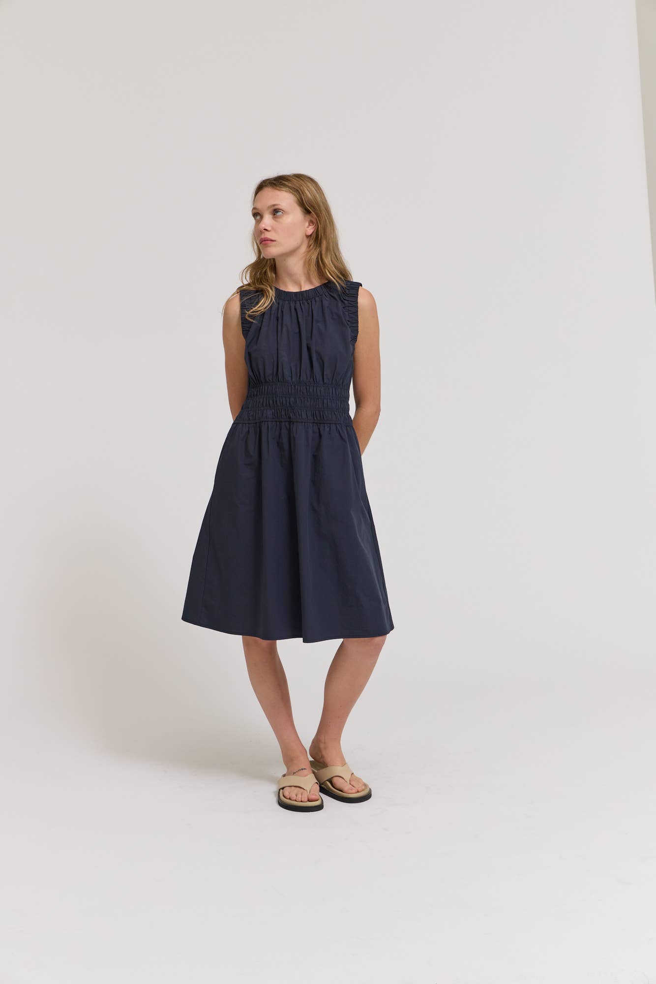 Shirred Cotton Dress