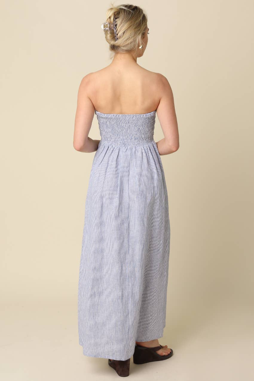 Milard Linen Dress: Denim
