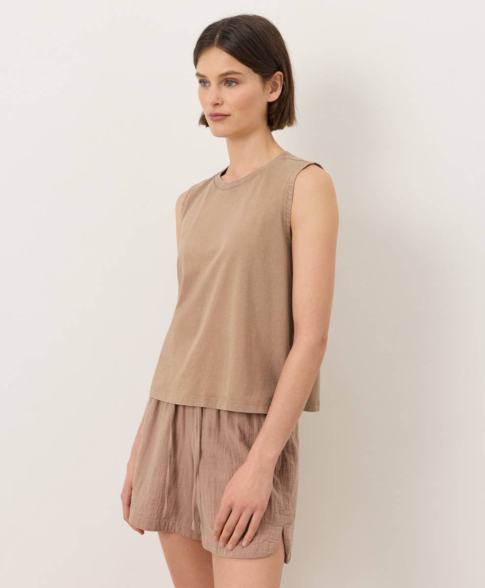 Vintage Jersey Relaxed Tank- Driftwood