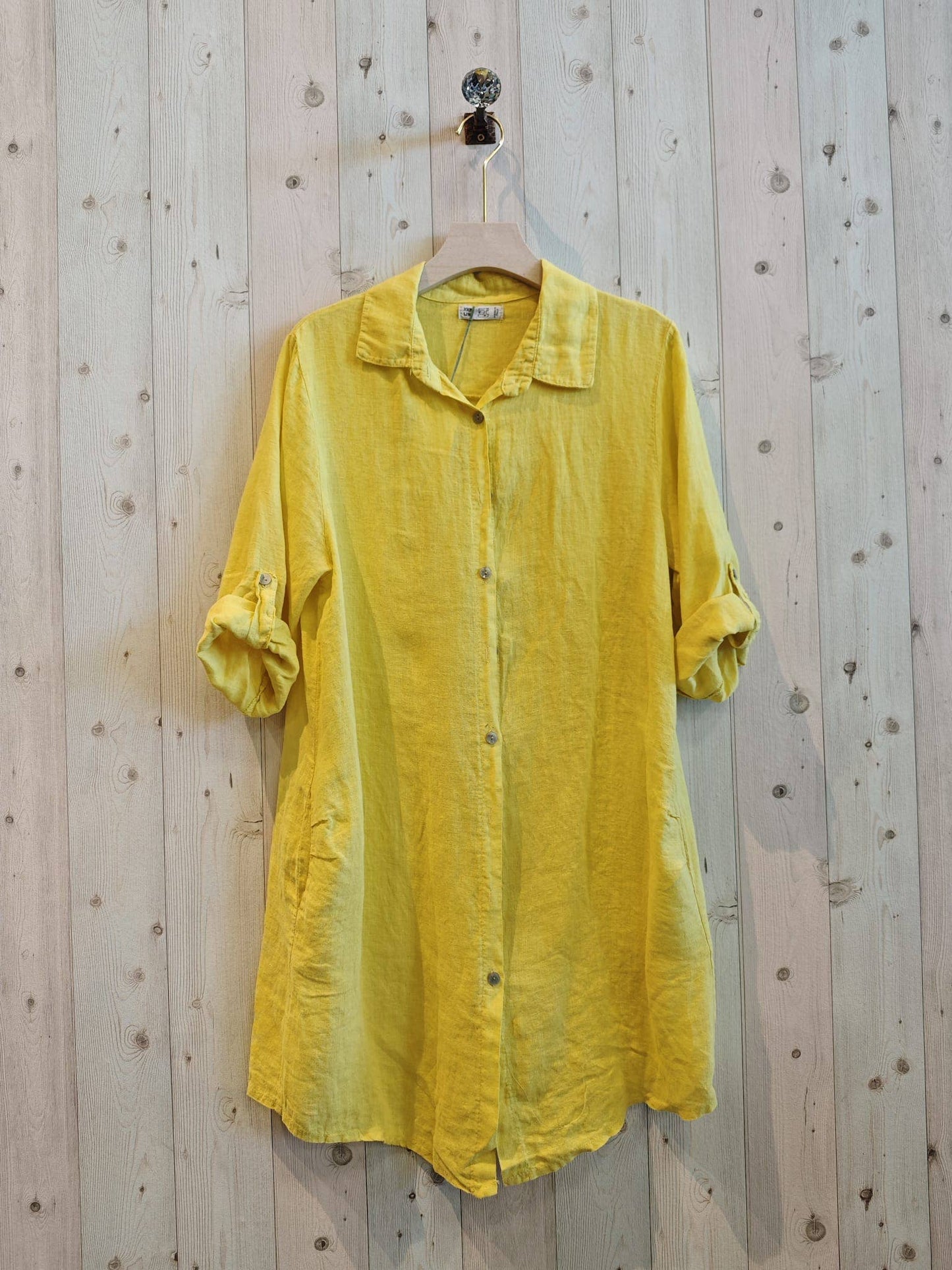 Ref-89075 SHORT SHIRT 100% LINEN: Marino
