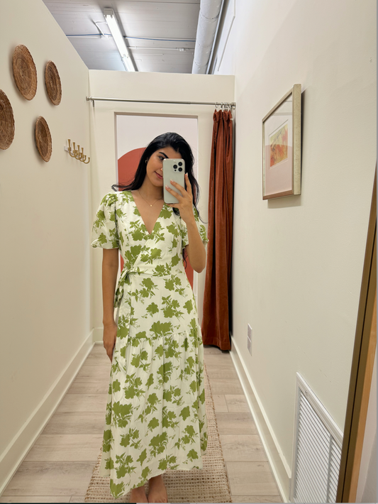 Giada Green & Ivory Dress