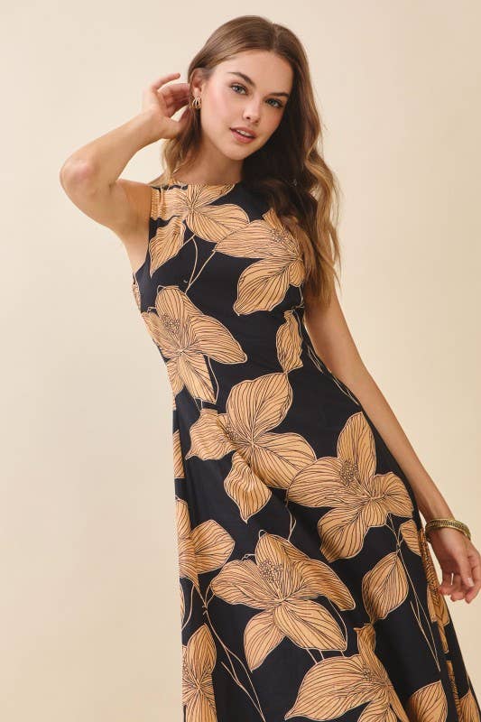 Floral Print Midi Dress