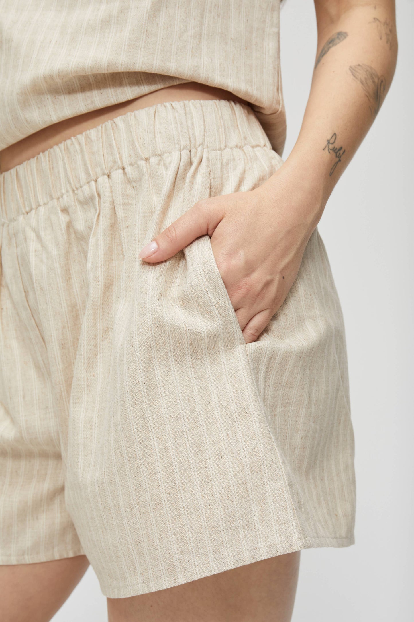 The Macey Shorts | Striped Linen Shorts