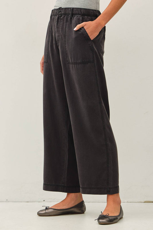 Wide Leg Tencel Pant / Vintage Black